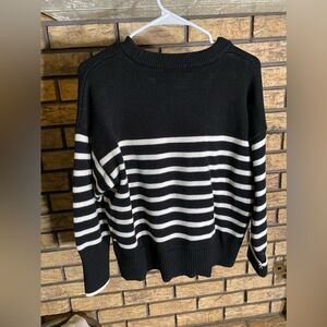 Philosophy Black and White Striped Sweater
